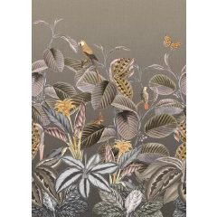 Jonna ochre Levélmintás papagájos poszter tapéta