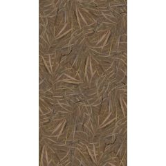 Rokas ochre Sárgás barna levélmintás poszter tapéta