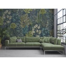 Hannah petrol Levélmintás óriás poszter tapéta