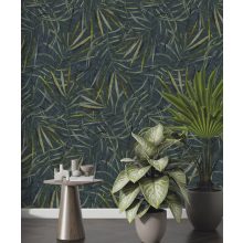 Rokas green Zőld levélmintás poszter tapéta