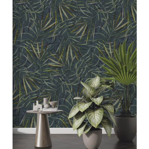 Rokas green Zőld levélmintás poszter tapéta