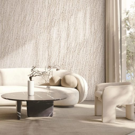 Willow streamside,  modern tapéta, tapéta hálószobába, szövet tapéta, luxus tapéta, fehér tapéta 