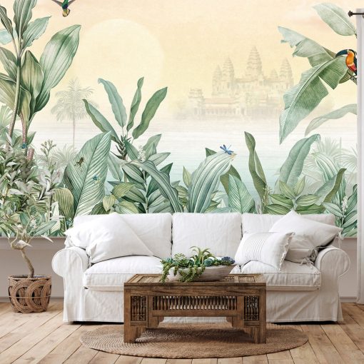 Angkor, trópusi mintás tapéta, állatos tapéta