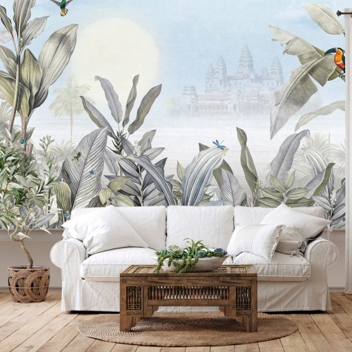 Angkor, trópusi mintás tapéta, állatos tapéta