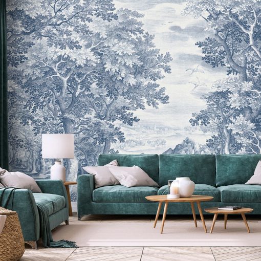 Lorelei  Tájkép mintás tapéta, Szürke tapéta, Fekete fehér tapéta