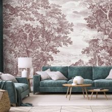 Lorelei  Tájkép mintás tapéta, Szürke tapéta, Fekete fehér tapéta