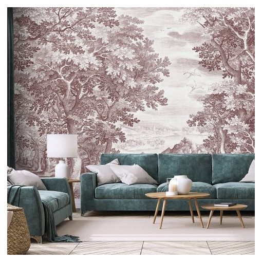 Lorelei  Tájkép mintás tapéta, Szürke tapéta, Fekete fehér tapéta