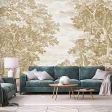 Lorelei  Tájkép mintás tapéta, Szürke tapéta, Fekete fehér tapéta