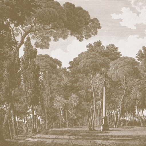 Alameda Tájkép mintás tapéta, Szürke tapéta, Fekete fehér tapéta