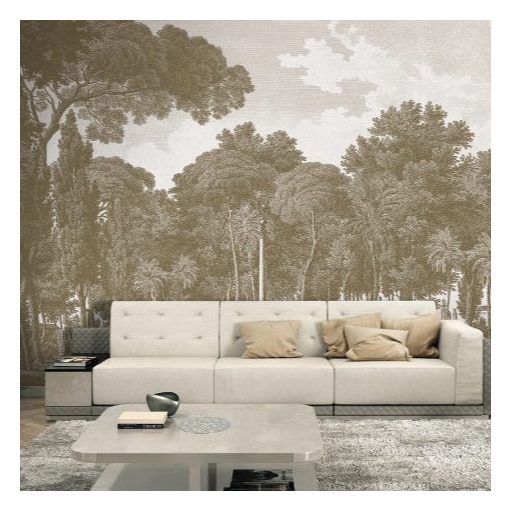 Alameda Tájkép mintás tapéta, Szürke tapéta, Fekete fehér tapéta