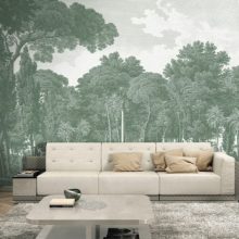 Alameda Tájkép mintás tapéta, Szürke tapéta, Fekete fehér tapéta