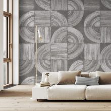 Old Vinyls  Szürke tapéta, Geometriai mintás tapéta