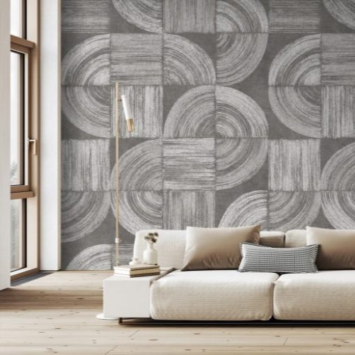 Old Vinyls  Szürke tapéta, Geometriai mintás tapéta