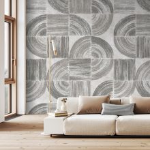 Old Vinyls  Szürke tapéta, Geometriai mintás tapéta