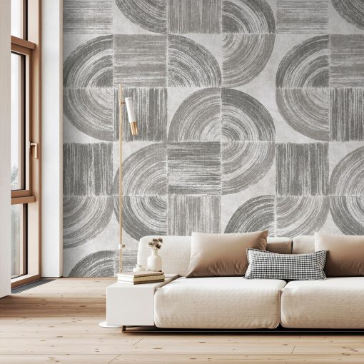 Old Vinyls  Szürke tapéta, Geometriai mintás tapéta