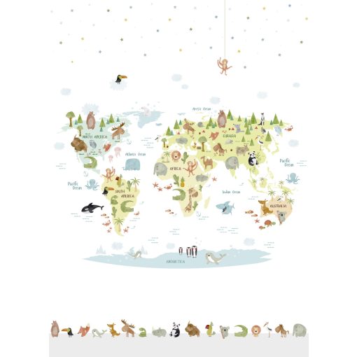 Faune   Állatos tapéta, Térkép mintás tapéta, Tapéta gyerekszobába
