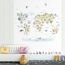 Faune   Állatos tapéta, Térkép mintás tapéta, Tapéta gyerekszobába