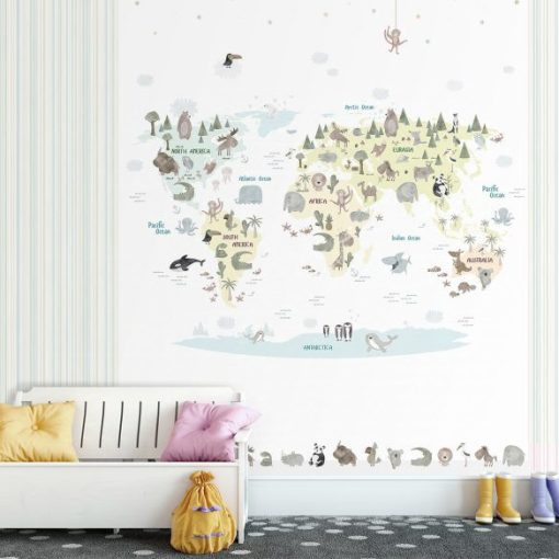 Faune   Állatos tapéta, Térkép mintás tapéta, Tapéta gyerekszobába