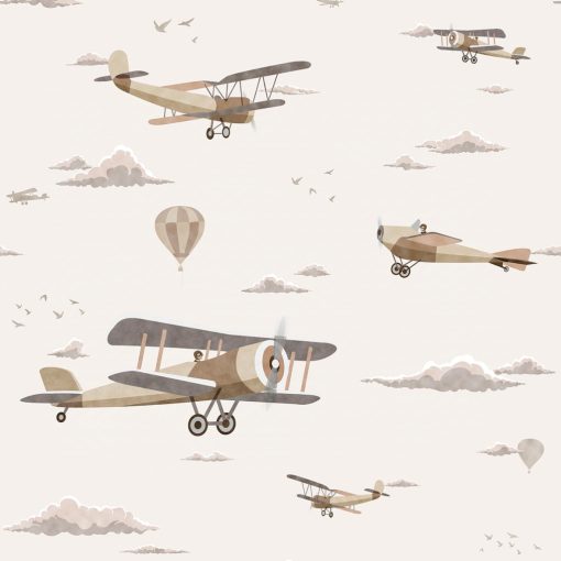 Biplane  Repülőgépes tapéta, Tapéta gyerekszobába