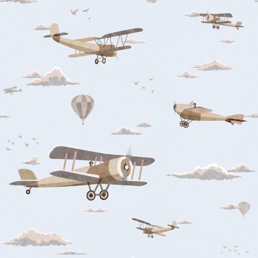 Biplane  Repülőgépes tapéta, Tapéta gyerekszobába