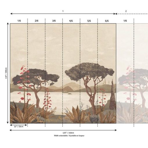 Patacona  tájkép mintás tapéta, fa mintás tapéta, növény mintás tapéta