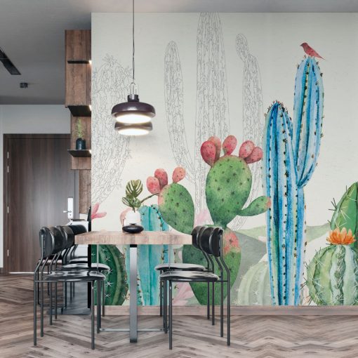 Arizona, mintás tapéta, színes tapéta, kaktusz mintás tapéta