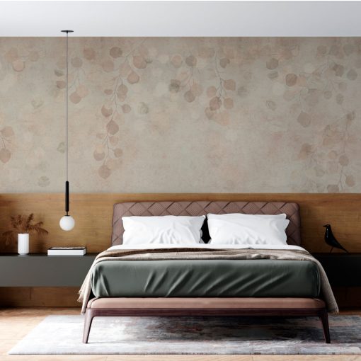 Fleur   Növény mintás tapéta fehér és barna színekben