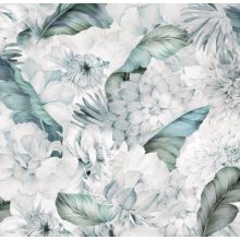 Faba    Trópusi mintás tapéta kék és rózsaszín színekben