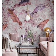 Faba    Trópusi mintás tapéta kék és rózsaszín színekben