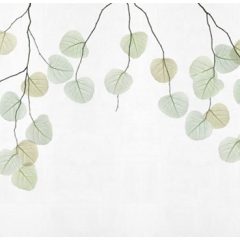 Skeleton leaf      Zöld, kék levél mintás tapéta