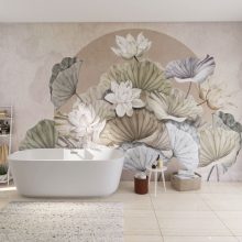 Zenlotus    Gyönyörű növény mintás tapéta