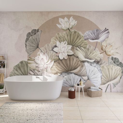 Zenlotus    Gyönyörű növény mintás tapéta