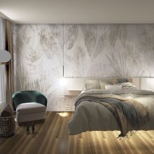 Nueva    Trópusi mintás tapéta szürke színben