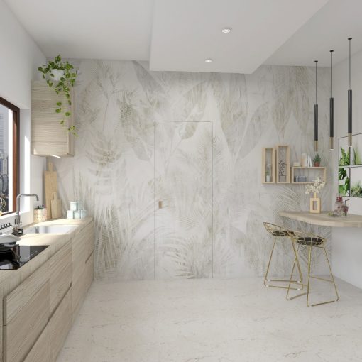 Nueva    Trópusi mintás tapéta szürke színben