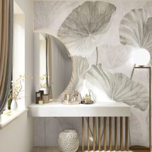 Nelumbo     Tapéta hatalmas levelekkel a fürdőszobába