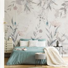 Emotions    Virágmintás tapéta kék és rózsaszín színekkel