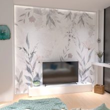 Emotions    Virágmintás tapéta kék és rózsaszín színekkel