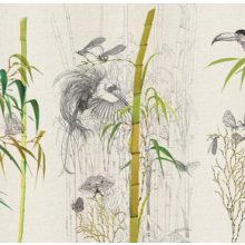 Tegaki      Állatos, bambusz mintás tapéta