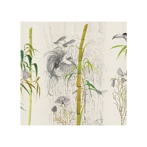 Tegaki      Állatos, bambusz mintás tapéta
