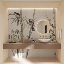 Tegaki      Állatos, bambusz mintás tapéta