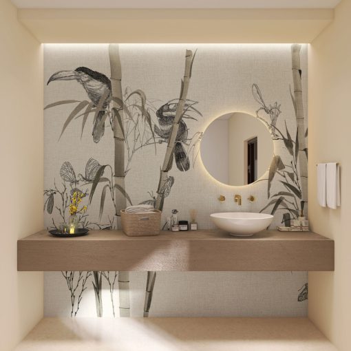 Tegaki      Állatos, bambusz mintás tapéta