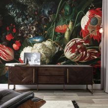 Aranykor virágai- Festett virágok, színes virágos tapéta