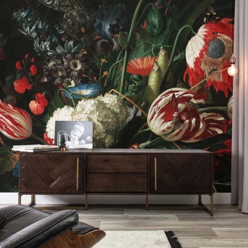 Aranykor virágai- Festett virágok, színes virágos tapéta