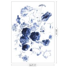 Királyi kék virágok- Kék virágmintás tapéta