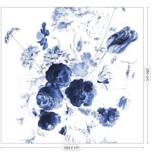 Királyi kék virágok- Kék virágmintás tapéta