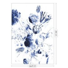 Királyi kék virágok- Kék virágmintás tapéta