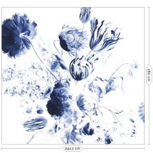 Királyi kék virágok- Kék virágmintás tapéta