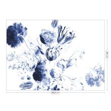 Királyi kék virágok- Kék virágmintás tapéta