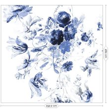 Királyi kék virágok- Kék virágmintás tapéta