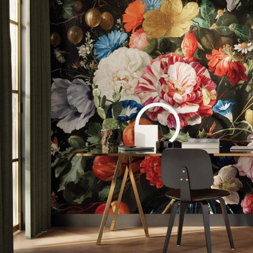 Aranykor virágai-Festett virágok, színes virágos tapéta